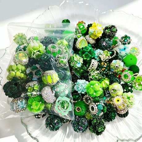 Wholesale Green Random Mixed Beads for DIY Beadable Pens1