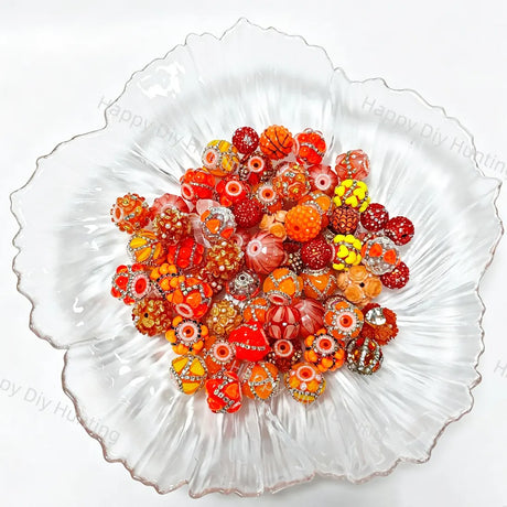 Wholesale Orange Random Mixed Beads for DIY Beadable Pens
