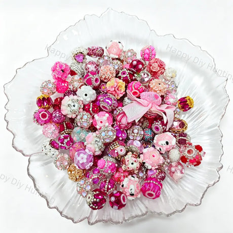 Wholesale Pink Random Mixed Beads for DIY Beadable Pens