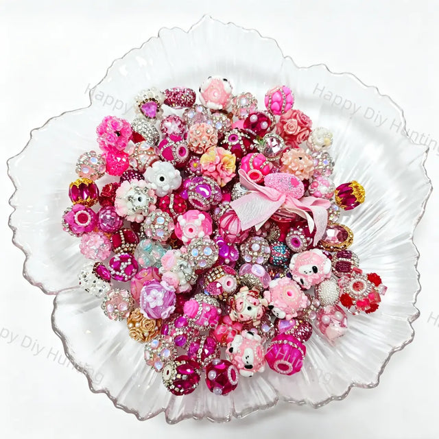 Wholesale Pink Random Mixed Beads for DIY Beadable Pens