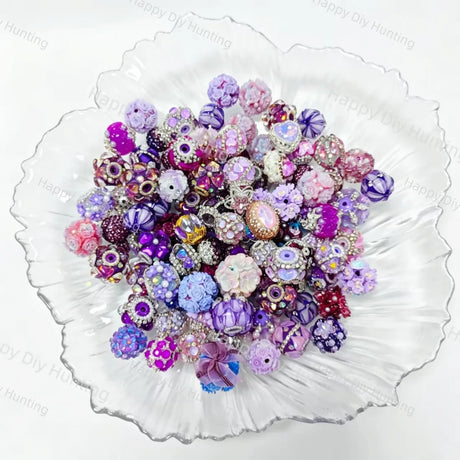Wholesale Purple Random Mixed Beads for DIY Beadable Pens