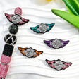 Silicone focal beads featuring a winged motorcycle logo style design. Soft, durable, and flexible, perfect for beadable pens, keychains, and handmade crafts.