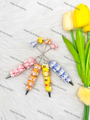 Winnie And His Friend Beadable Pen | Premium DIY Stationery Decor Supplies