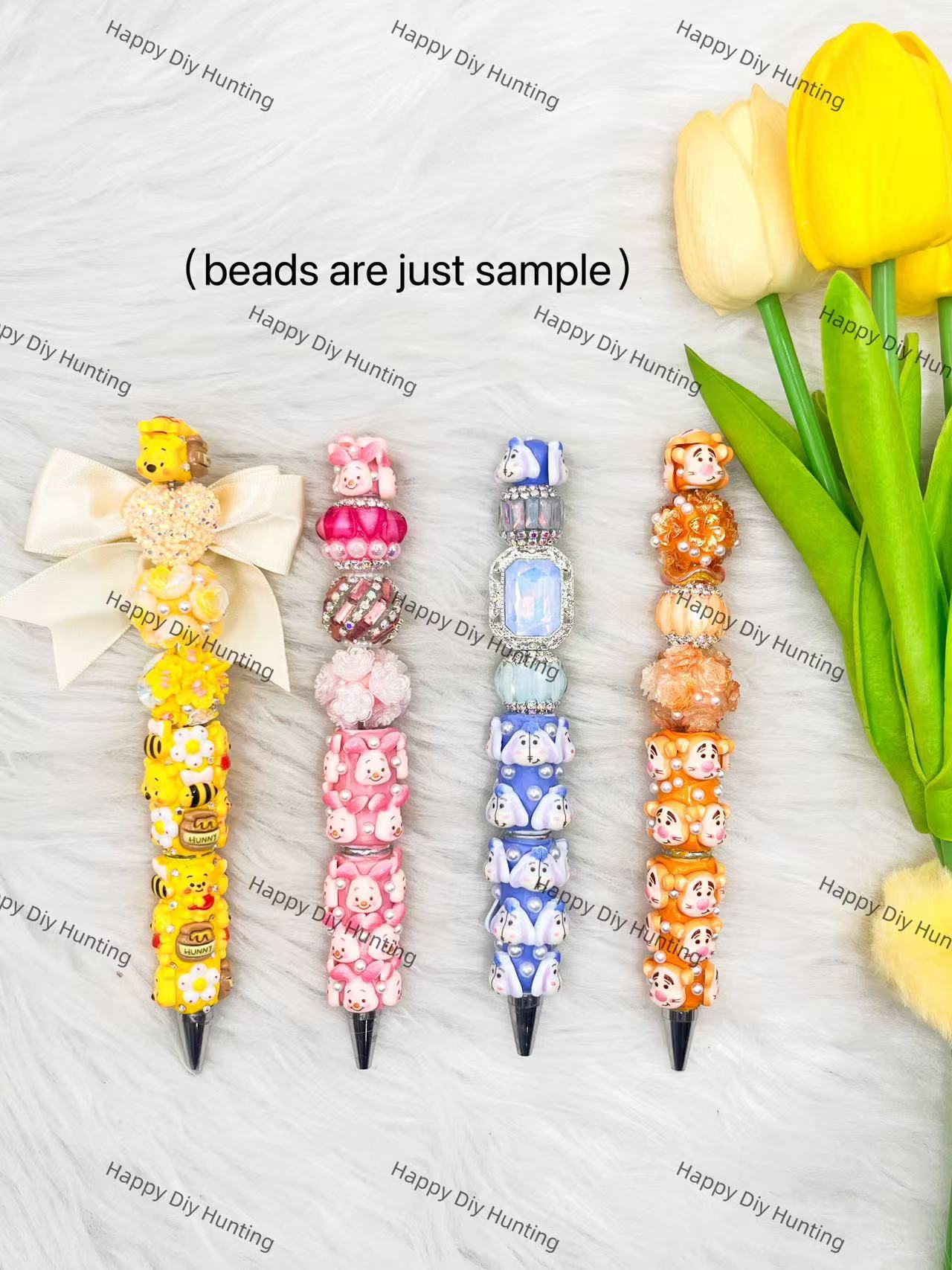 Winnie And His Friend Beadable Pen | Premium DIY Stationery Decor Supplies
