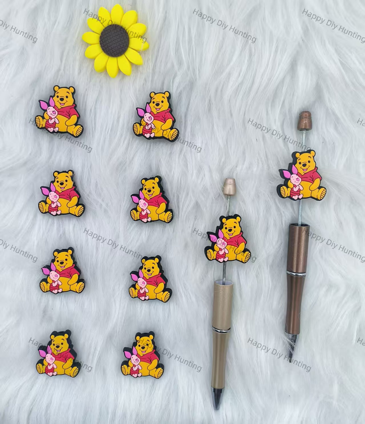 Winnie and Piglet  Silicone Focal Beads Wholesale, silicone focal beads for pens