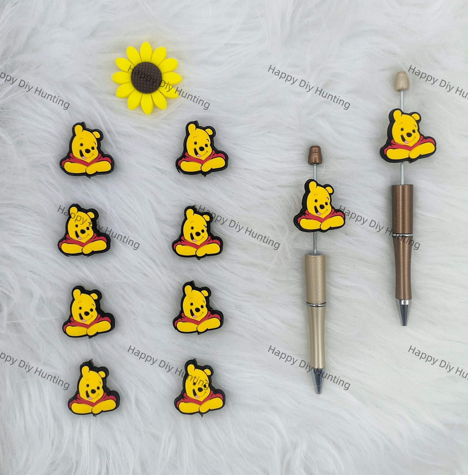 Winnie the Pooh, silicone focal beads for pens