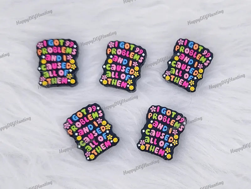 Witty Self-Deprecating Slogan Silicone Focal Beads for Funny Quote Beadable Pen