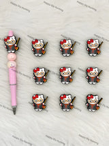 Handmade Beadable Pen with Wizard Cat Silicone Beads