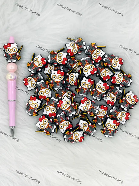 Wizard Cat Silicone Focal Beads Wholesale for Pen DIY