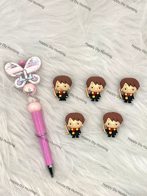 Wholesale 3D HP wizard boy silicone focal beads for beadable pens