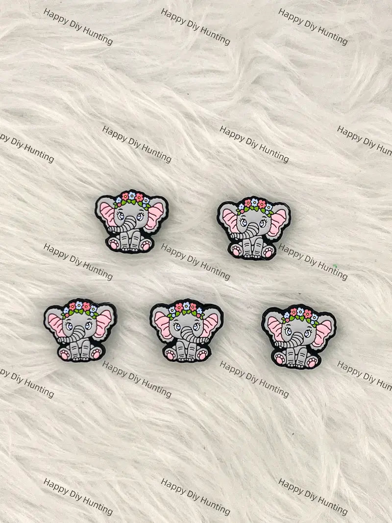 Wreath Baby Elephant Silicone Focal Beads for DIY Beadable Pen Making