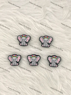 Wreath Baby Elephant Silicone Focal Beads for DIY Beadable Pen Making