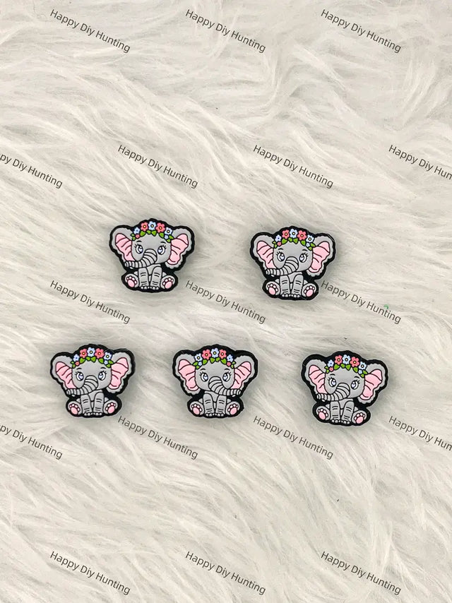 Wreath Baby Elephant Silicone Focal Beads for DIY Beadable Pen Making