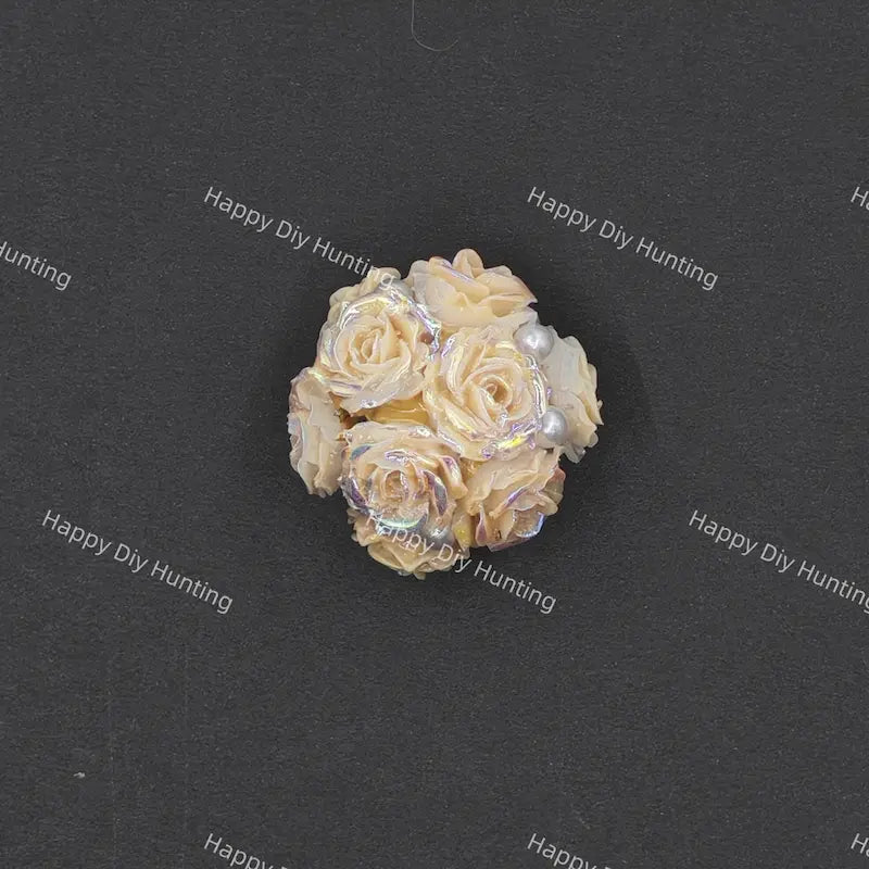 Yellow 20mm 3D acrylic pearl rose flower beads for beadable pen jewelry making