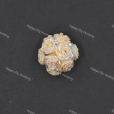 Yellow 20mm 3D acrylic pearl rose flower beads for beadable pen jewelry making