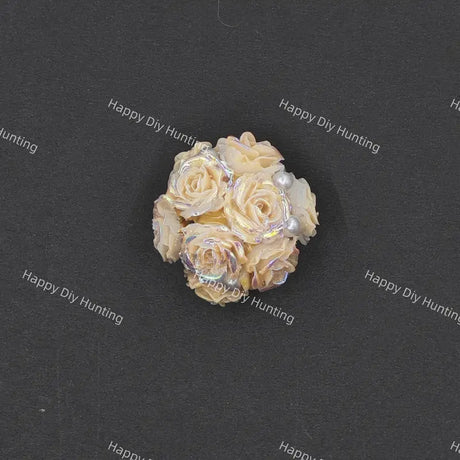 Yellow 20mm 3D acrylic pearl rose flower beads for beadable pen jewelry making