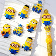 Multi-style yellow cylindrical goggle figure blue overalls acrylic focal beads for diy handmade beadable pens wholesale
