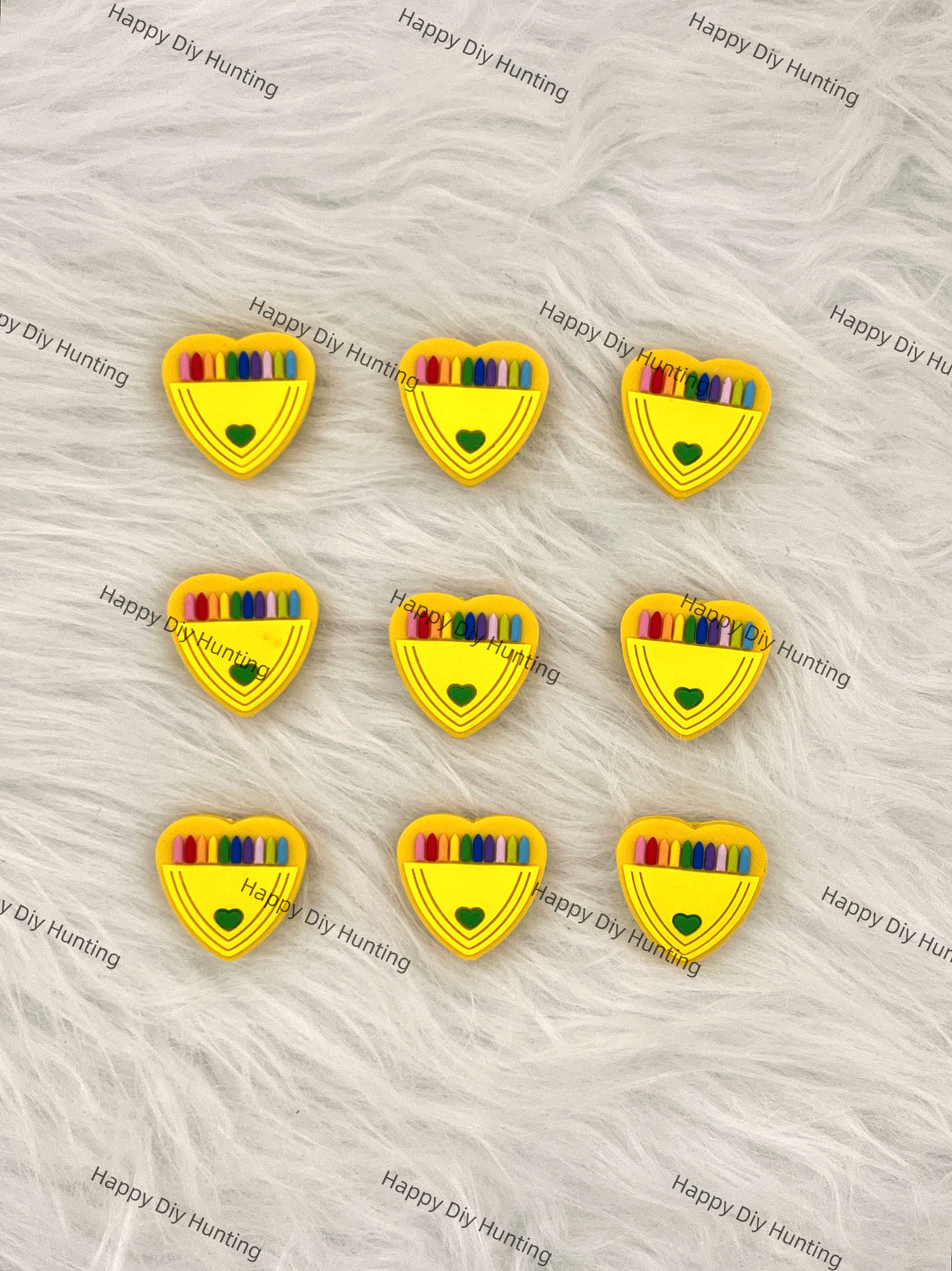 Yellow Heart Silicone Focal Bead