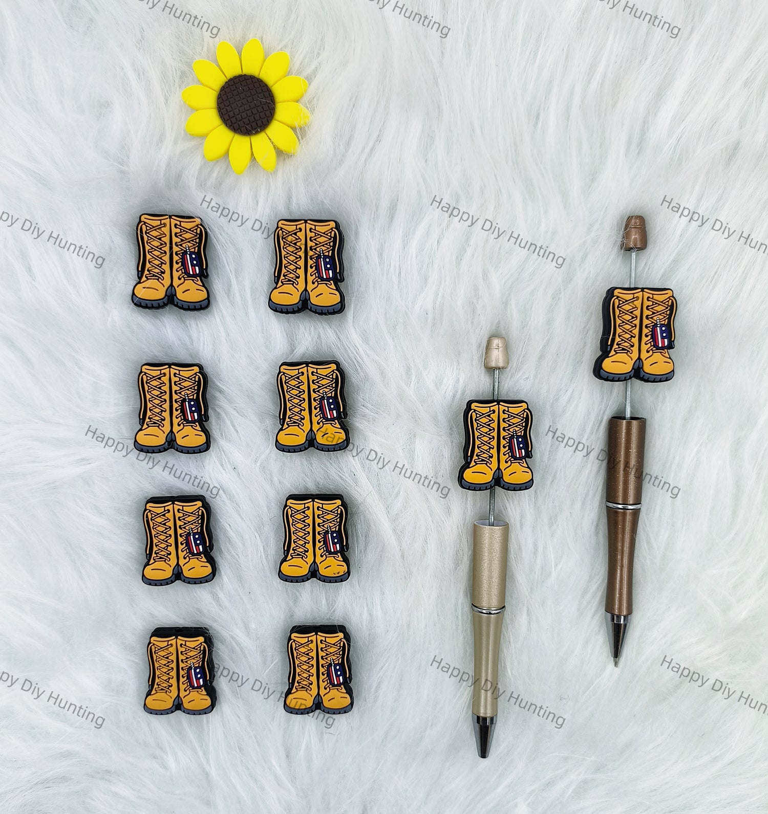 Yellow boots Silicone Focal Beads Wholesale, silicone focal beads for pens 