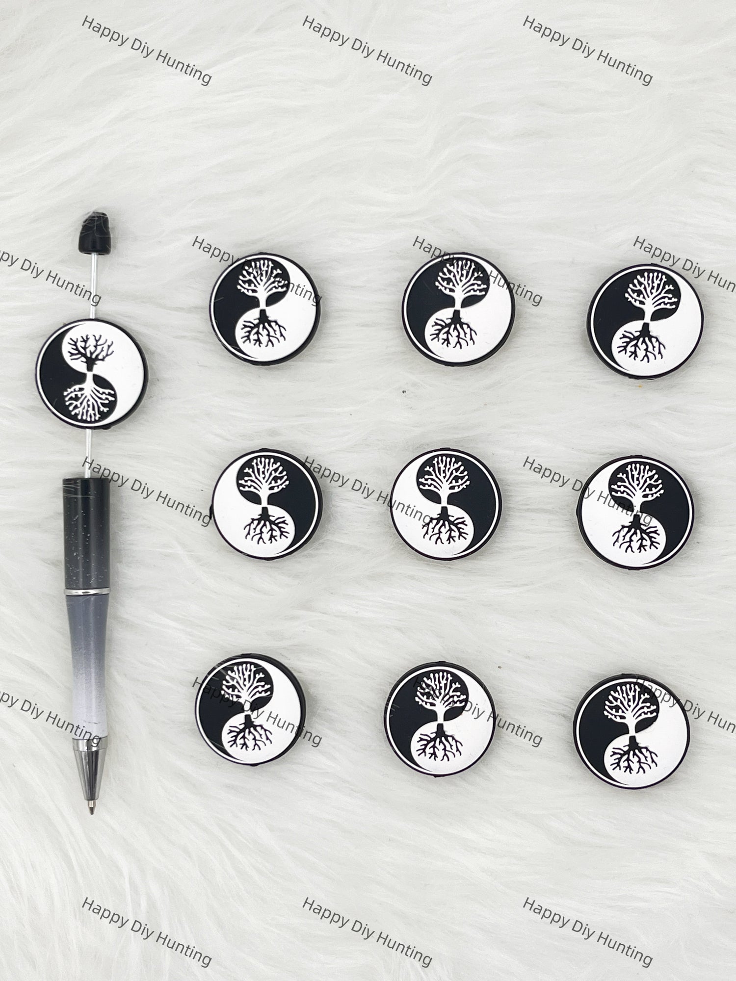Yin And Yang Tree Silicone Focal Beads Wholesale, silicone focal beads for pens