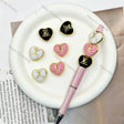 Gold trim heart shaped acrylic V*L focal beads, DIY craft beads for beadable pens, keychains and jewelry making

