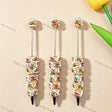Cute cartoon character beadable pens for diy handmade stationery crafts wholesale baby green alien character design