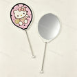 Balloon cartoon print beadable make‑up mirrors with keychain bar, blank handheld mirror with metal stem for DIY bead craft supplies