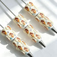 beige princess heart printed beadable pens fairytale theme for diy stationery and handmade gifts