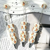 beige princess heart printed beadable pens fairytale theme for diy stationery and handmade gifts