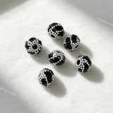 black 20mm swirl pave round rhinestone beads for DIY beadable pens and jewelry crafts