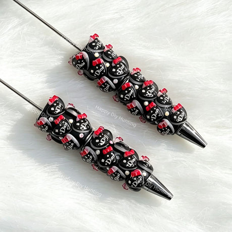 black heart designer D*R beadable pens for DIY custom crafts and personalized pens