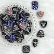 black LVR football theme acrylic focal beads for DIY beadable pens and jewelry crafts