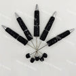 black rhinestone beadable pen blanks diy handmade stationery craft supplies wholesale glitter design