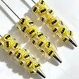 black yellow hero logo printed beadable pens for diy handmade craft projects