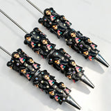black doll focal bead beadable pens character theme for diy stationery and handmade gifts