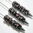 Black football emblem print beadable pens, rhinestone‑decorated diy craft pen blanks