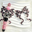 Black Pink Cartoon Cat With Floral V L Style Print Bow Silicone Focal Beads for beadable pen DIY craft projects