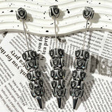 Black‑silver Raiders NFL Team sports beadable pens, diy pen blanks with shield emblem and multi‑color rhinestone accents for beadable pen handmade craft supplies