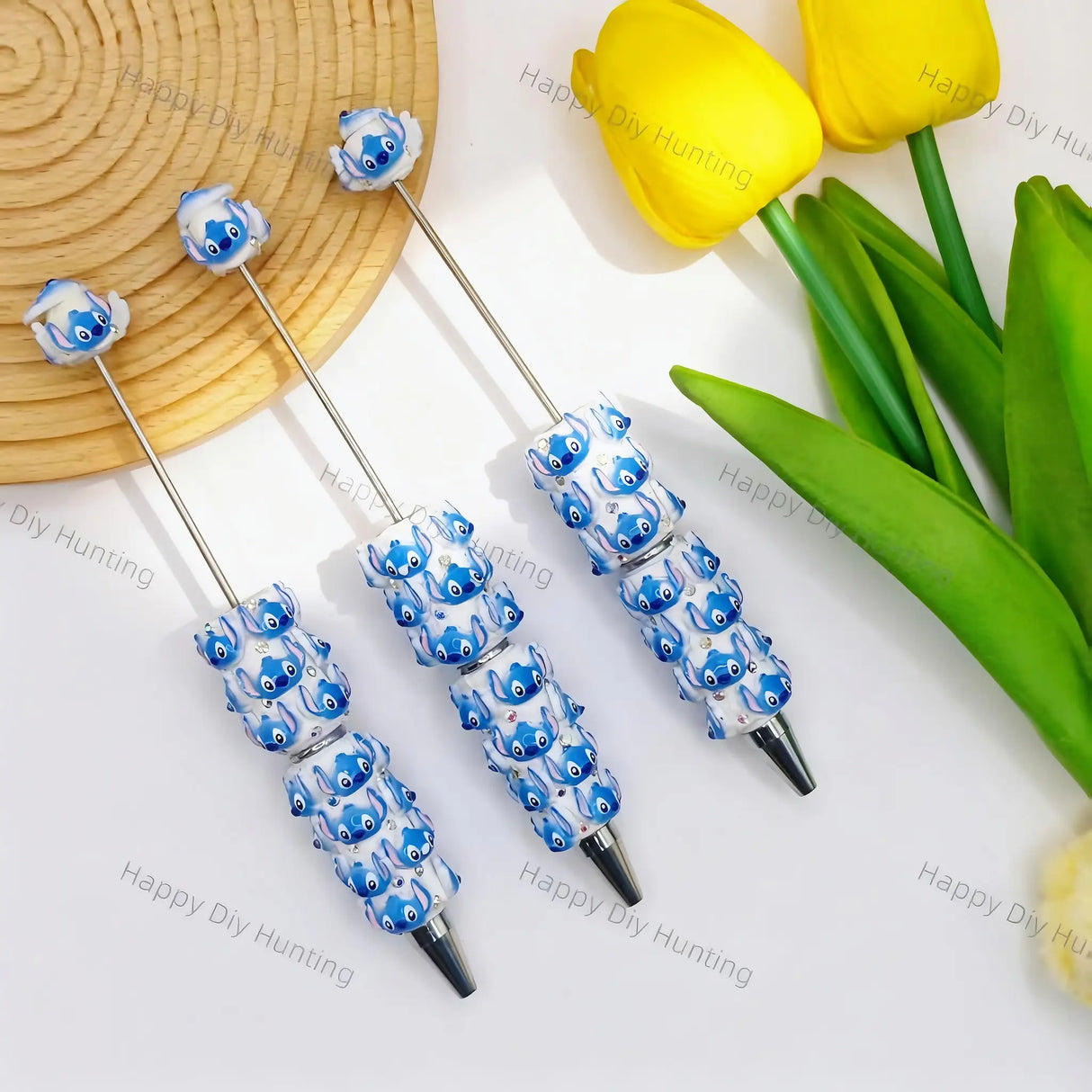 blue alien space cartoon character beadable pens for diy handmade stationery crafts wholesale space design