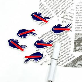 blue charging bison silicone focal beads for DIY pens and Buffalo Bills team crafts