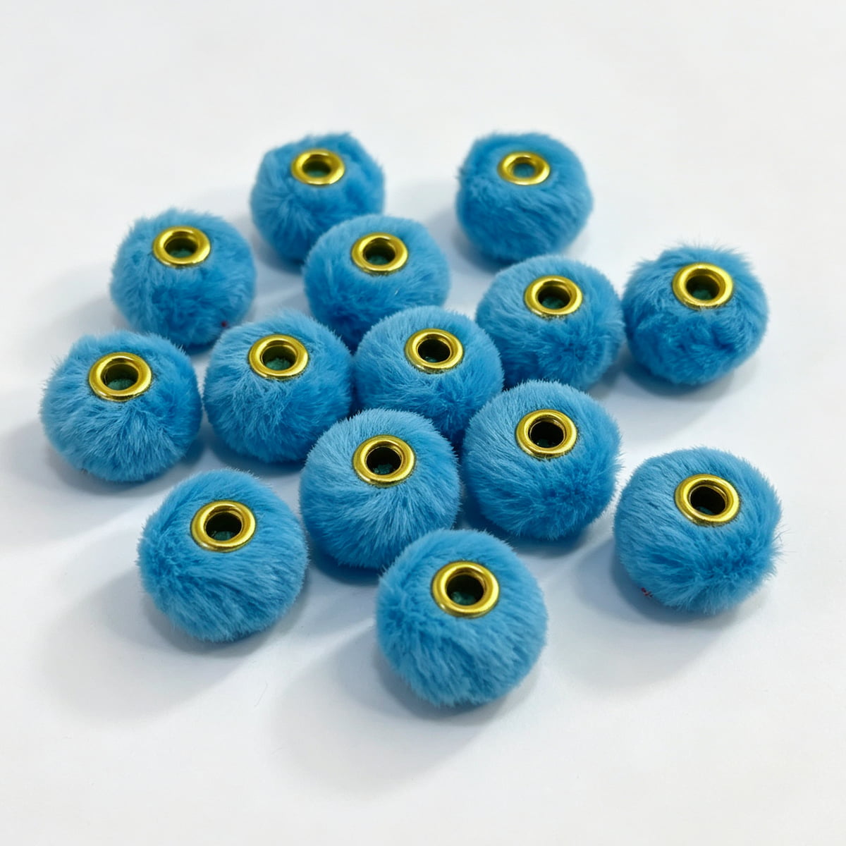 blue fuzzy spacer beads diy handmade stationery beadable pen craft supplies wholesale glitter