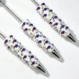 blue-red running bison BB football team sports beadable pens wholesale for DIY fan crafts and custom pens