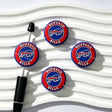 blue-red running bison BB football team silicone focal beads for DIY beadable pens and sports crafts