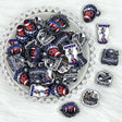 blue silver star football badge acrylic focal beads for DIY beadable pens and jewelry crafts