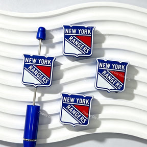 blue white shield shape NYR silicone focal beads for DIY beadable pens and jewelry crafts
