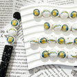 Blue Yellow LA Football Team Print Round Acrylic Beads for beadable pen DIY craft projects