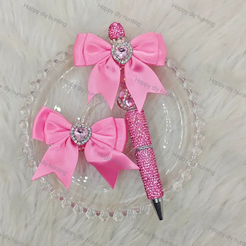 Heart shape fancy beads with bow
