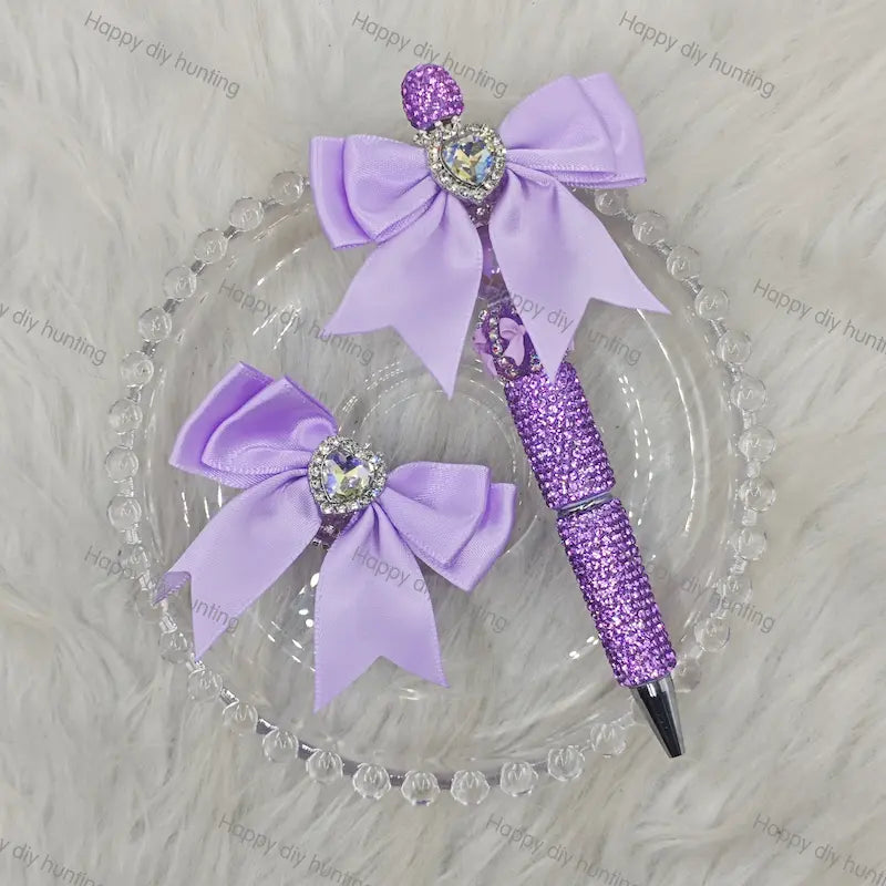 Heart shape fancy beads with bow