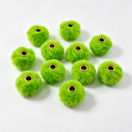 bright green fuzzy spacer beads diy handmade stationery beadable pen craft supplies wholesale glitter