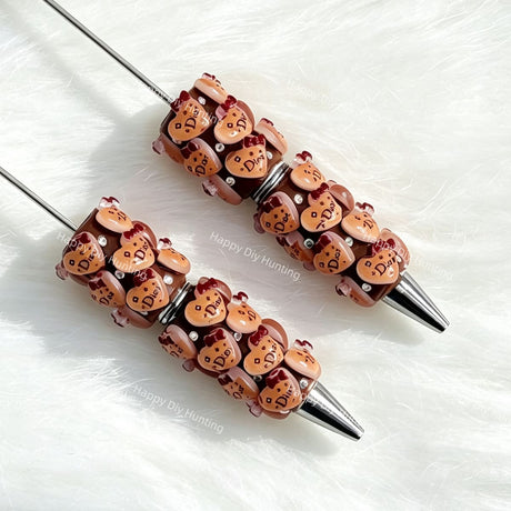 brown heart designer D*R beadable pens for DIY custom crafts and personalized pens